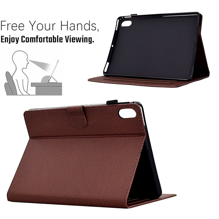 For iPad 2025 / 2022 Solid Color Fiber Texture Smart Tablet Leather Case
