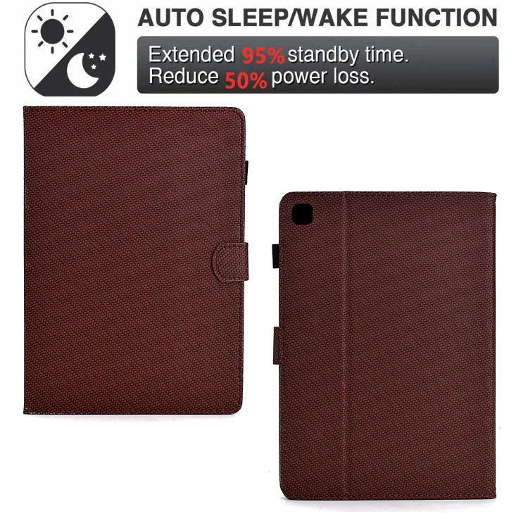 For iPad 10.2 2020 / 2019 Solid Color Fiber Texture Smart Tablet Leather Case