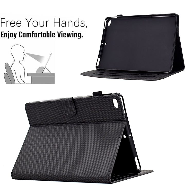 For iPad mini 5 / 4 / 3 / 2 / 1 Solid Color Fiber Texture Smart Tablet Leather Case