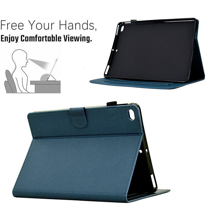 For iPad mini 5 / 4 / 3 / 2 / 1 Solid Color Fiber Texture Smart Tablet Leather Case