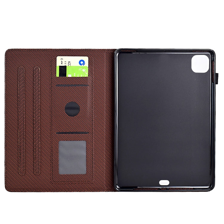 For iPad Air 10.9 2022 / 2020 Solid Color Fiber Texture Smart Tablet Leather Case