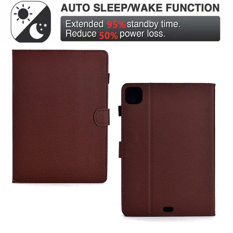 For iPad Air 10.9 2022 / 2020 Solid Color Fiber Texture Smart Tablet Leather Case