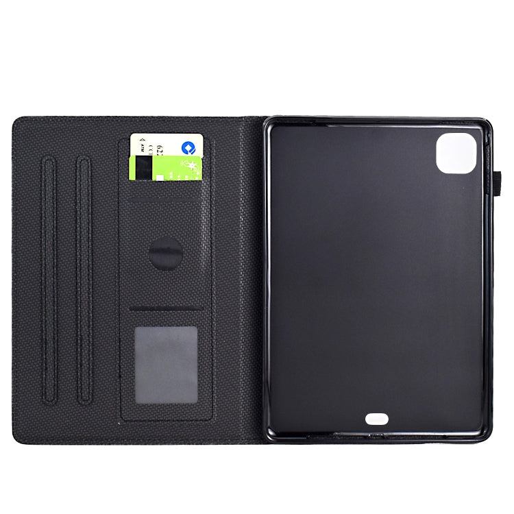 For iPad Air 10.9 2022 / 2020 Solid Color Fiber Texture Smart Tablet Leather Case