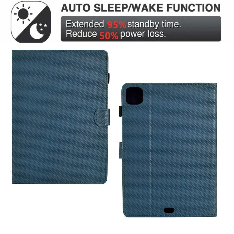 For iPad Air 10.9 2022 / 2020 Solid Color Fiber Texture Smart Tablet Leather Case