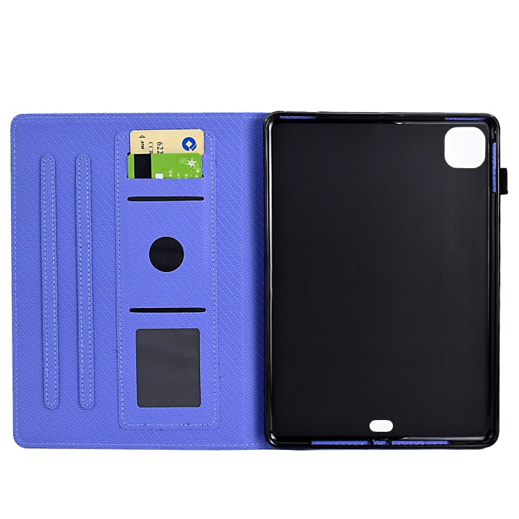 For iPad Air 10.9 2022 / 2020 Solid Color Fiber Texture Smart Tablet Leather Case