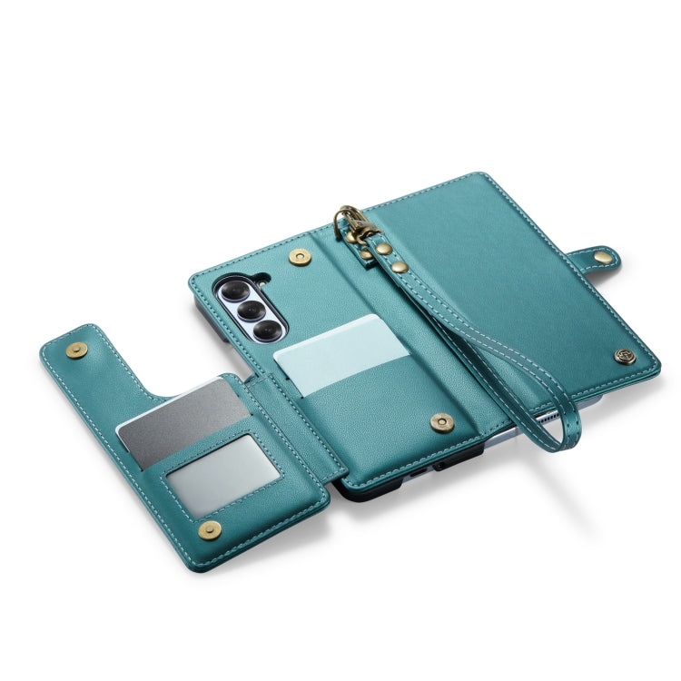 For Samsung Galaxy Z Fold6 5G CaseMe C22 PC+TPU Business Style RFID Anti-theft Lanyard Leather Phone Case with Pen Slot