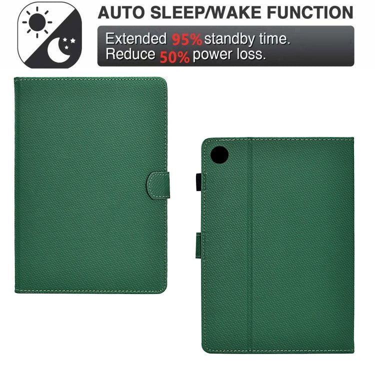 For Samsung Galaxy Tab A8 10.5 2021 Solid Color Fiber Texture Smart Tablet Leather Case