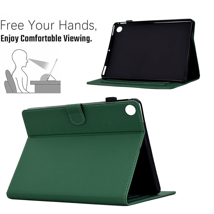 For Samsung Galaxy Tab A8 10.5 2021 Solid Color Fiber Texture Smart Tablet Leather Case
