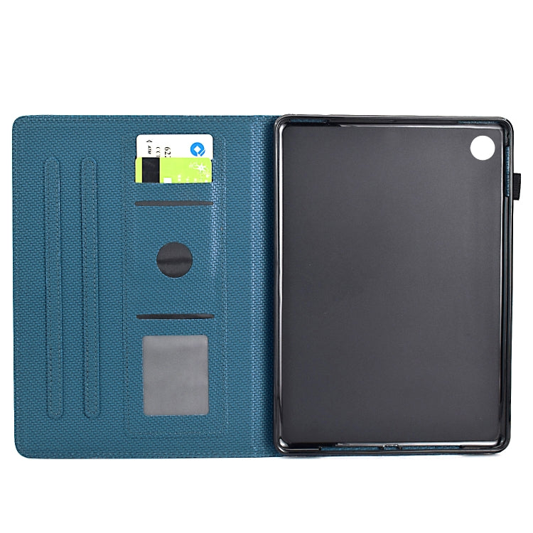 For Samsung Galaxy Tab A8 10.5 2021 Solid Color Fiber Texture Smart Tablet Leather Case