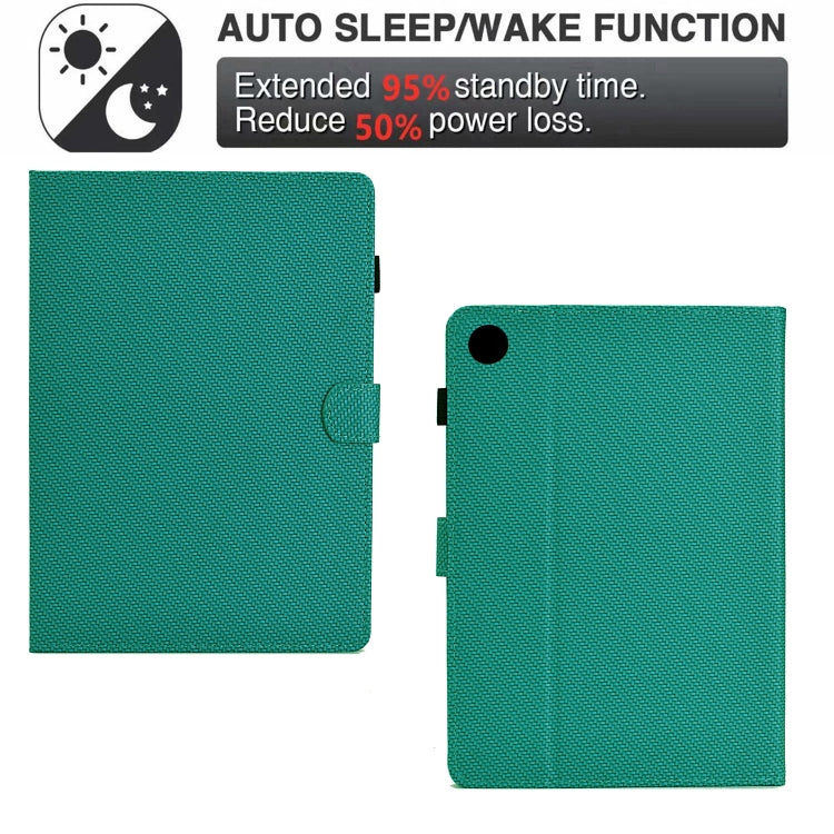 For Samsung Galaxy Tab A8 10.5 2021 Solid Color Fiber Texture Smart Tablet Leather Case