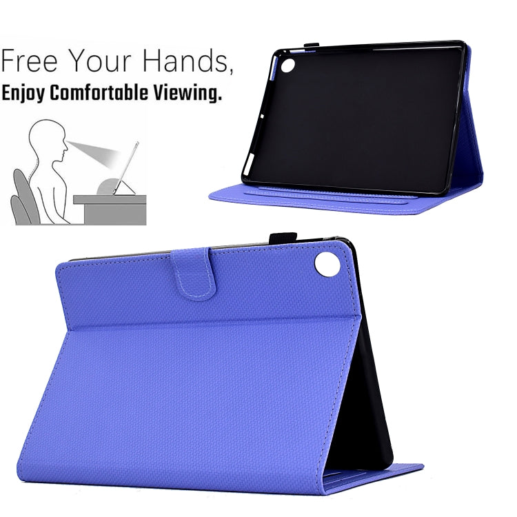 For Samsung Galaxy Tab A8 10.5 2021 Solid Color Fiber Texture Smart Tablet Leather Case