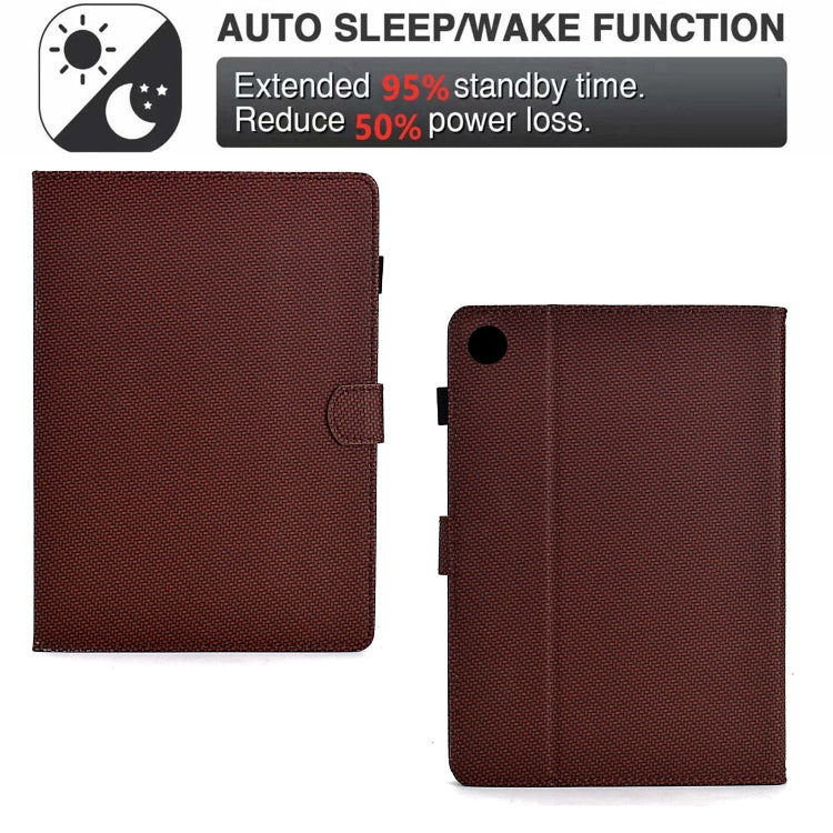 For Samsung Galaxy Tab A11+ / A9+ Solid Color Fiber Texture Smart Tablet Leather Case