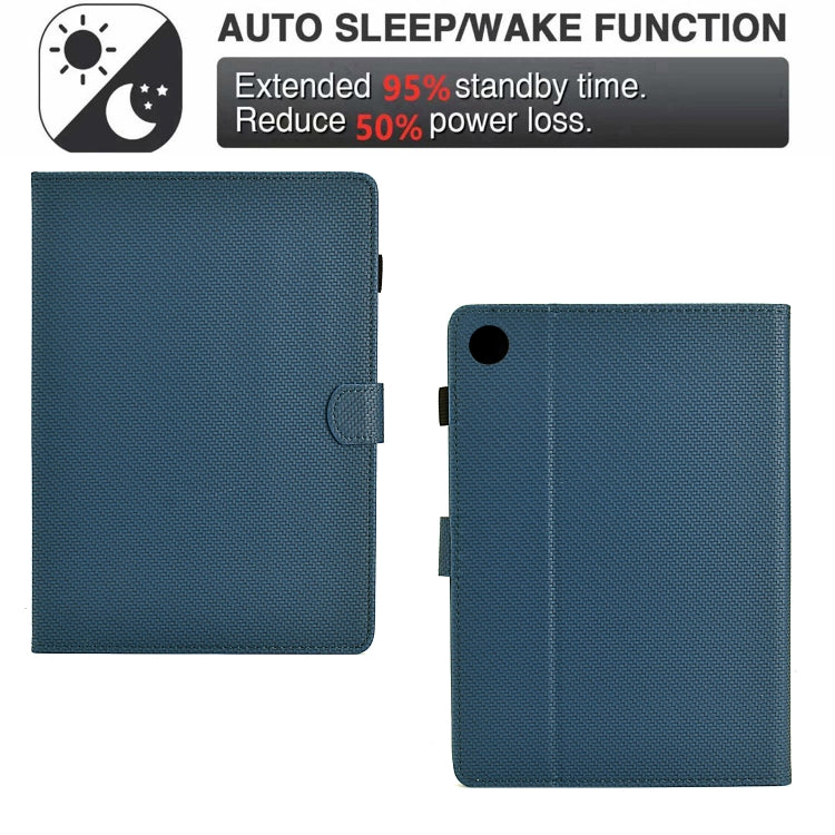 For Samsung Galaxy Tab A11+ / A9+ Solid Color Fiber Texture Smart Tablet Leather Case