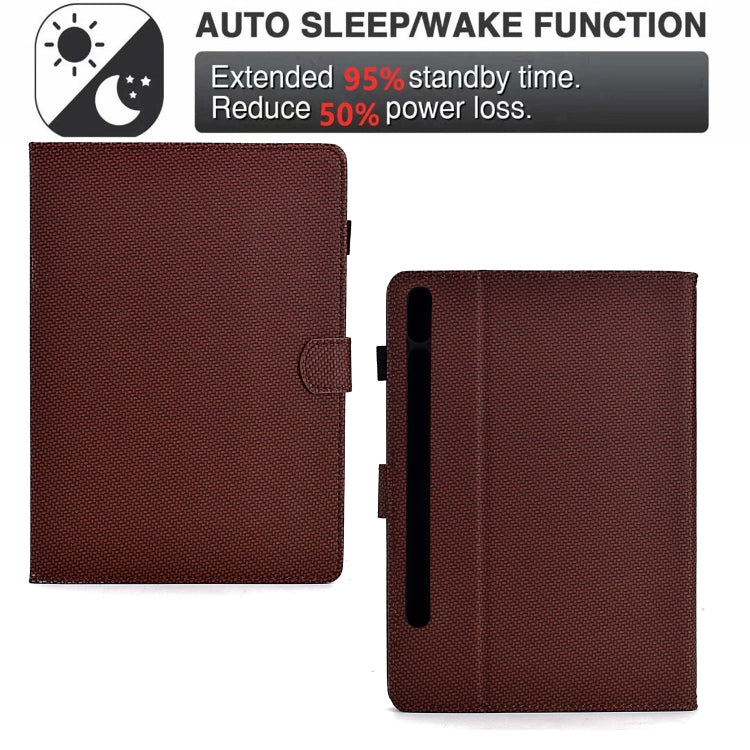 For Samsung Galaxy Tab S7 / S8 Solid Color Fiber Texture Smart Tablet Leather Case