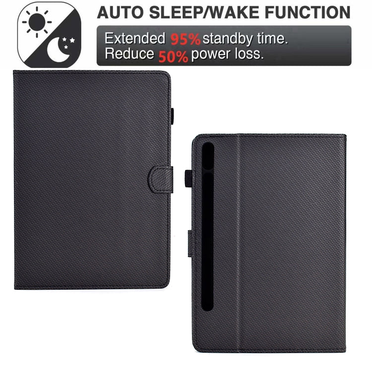 For Samsung Galaxy Tab S9 / S9 FE Solid Color Fiber Texture Smart Tablet Leather Case