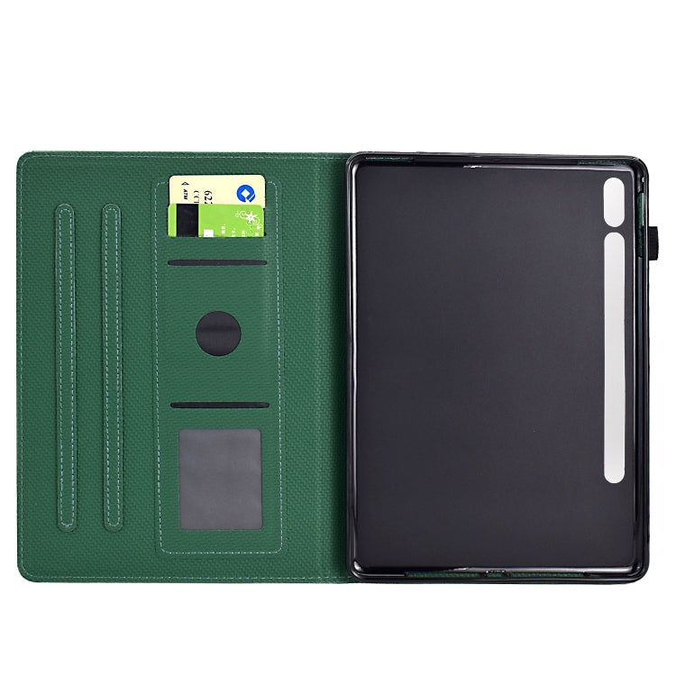For Samsung Galaxy Tab S9 / S9 FE Solid Color Fiber Texture Smart Tablet Leather Case