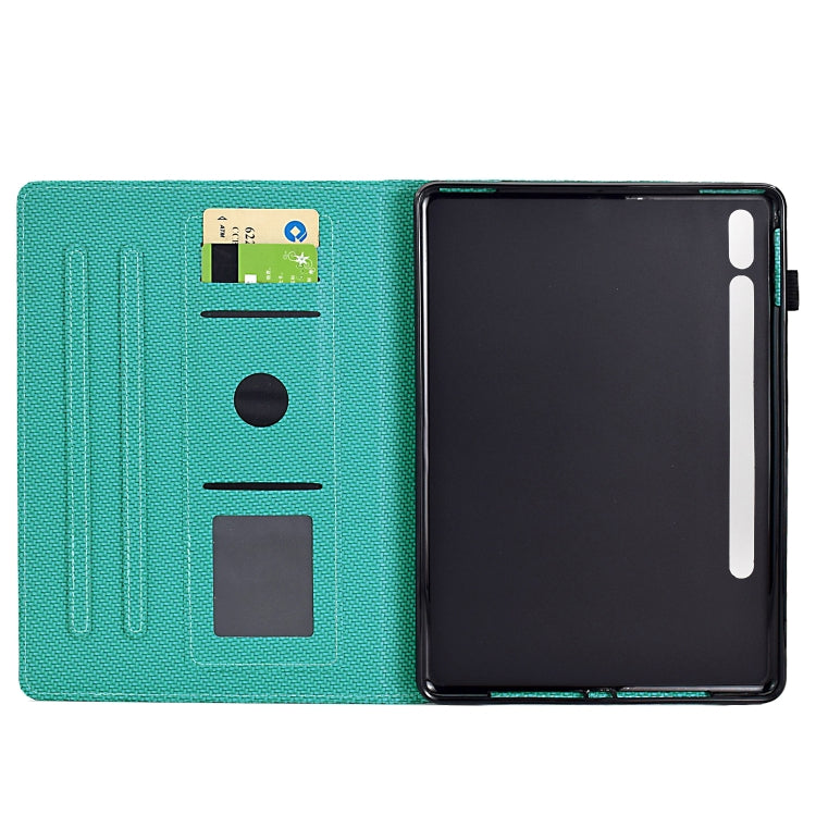 For Samsung Galaxy Tab S9 / S9 FE Solid Color Fiber Texture Smart Tablet Leather Case