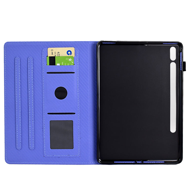 For Samsung Galaxy Tab S9 / S9 FE Solid Color Fiber Texture Smart Tablet Leather Case