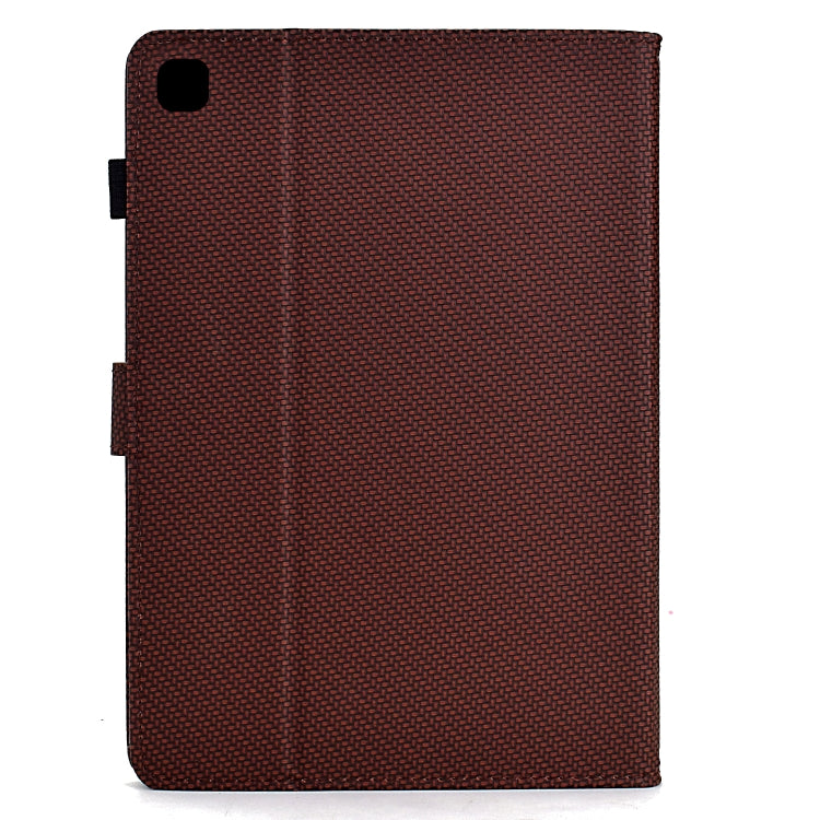 For Samsung Galaxy Tab A 10.1 2019 Solid Color Fiber Texture Smart Tablet Leather Case