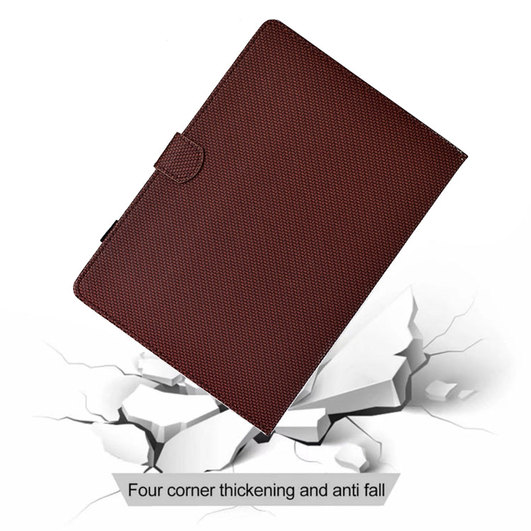 For Samsung Galaxy Tab A 10.1 2019 Solid Color Fiber Texture Smart Tablet Leather Case