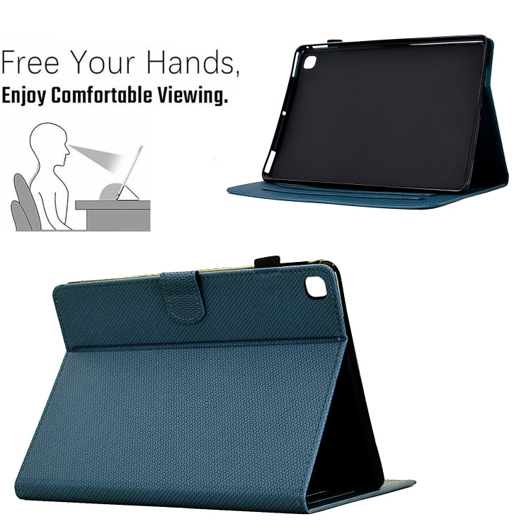 For Samsung Galaxy Tab A 10.1 2019 Solid Color Fiber Texture Smart Tablet Leather Case