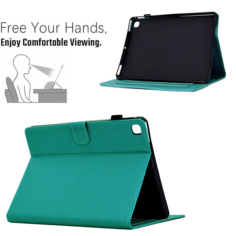 For Samsung Galaxy Tab A 10.1 2019 Solid Color Fiber Texture Smart Tablet Leather Case