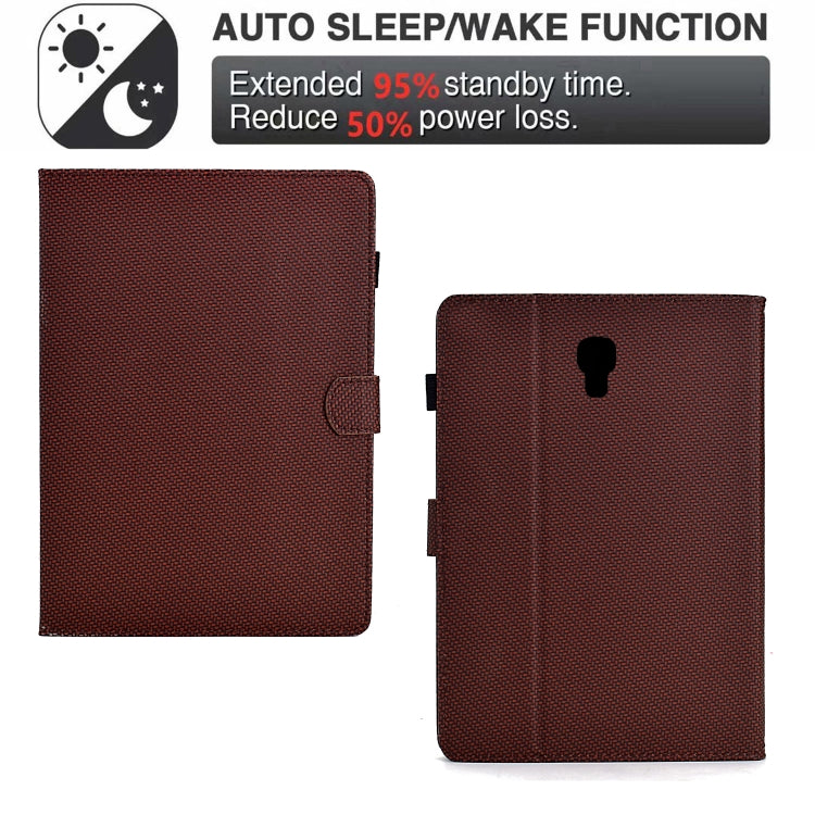 For Samsung Galaxy Tab A 10.5 Solid Color Fiber Texture Smart Tablet Leather Case