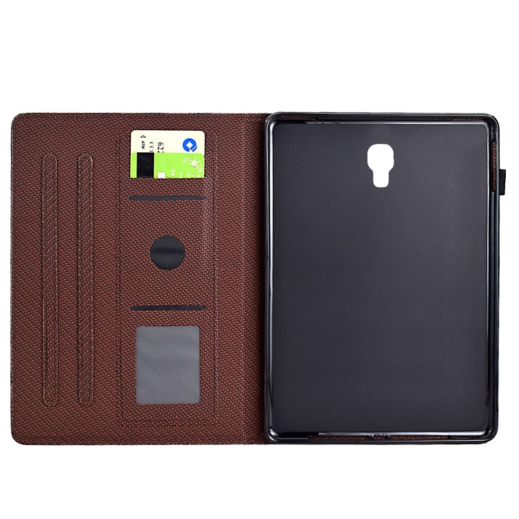 For Samsung Galaxy Tab A 10.5 Solid Color Fiber Texture Smart Tablet Leather Case