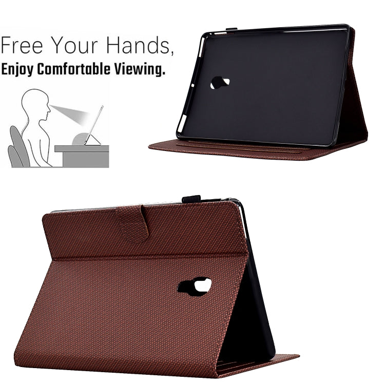 For Samsung Galaxy Tab A 10.5 Solid Color Fiber Texture Smart Tablet Leather Case