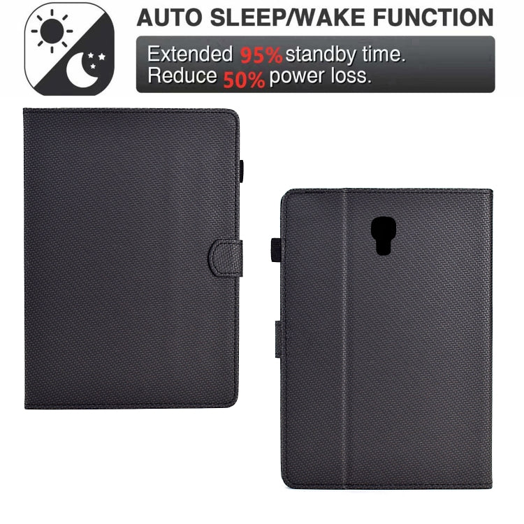 For Samsung Galaxy Tab A 10.5 Solid Color Fiber Texture Smart Tablet Leather Case