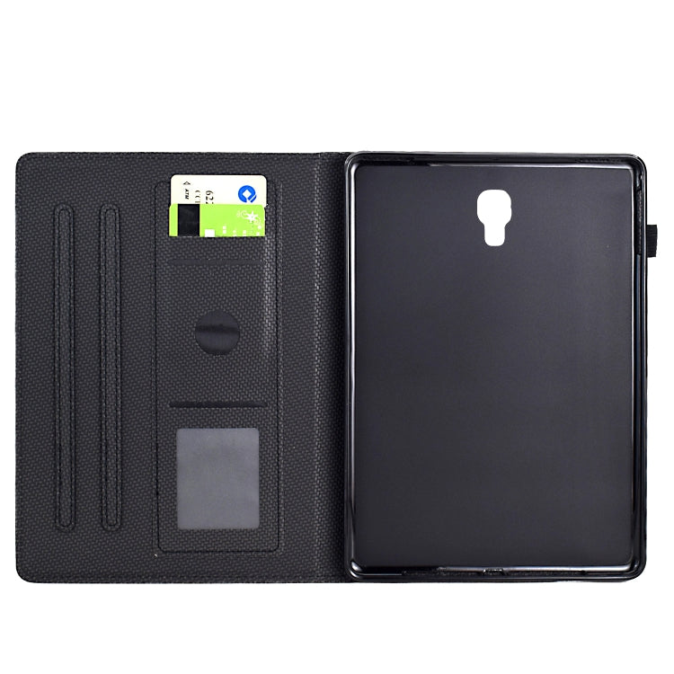 For Samsung Galaxy Tab A 10.5 Solid Color Fiber Texture Smart Tablet Leather Case