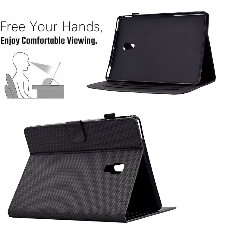 For Samsung Galaxy Tab A 10.5 Solid Color Fiber Texture Smart Tablet Leather Case