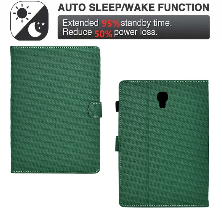 For Samsung Galaxy Tab A 10.5 Solid Color Fiber Texture Smart Tablet Leather Case