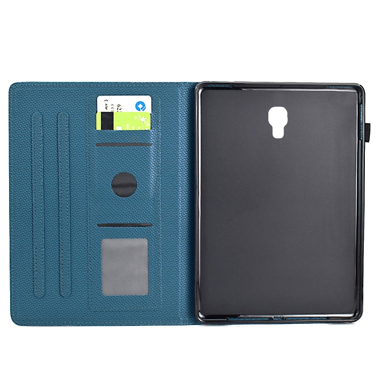 For Samsung Galaxy Tab A 10.5 Solid Color Fiber Texture Smart Tablet Leather Case