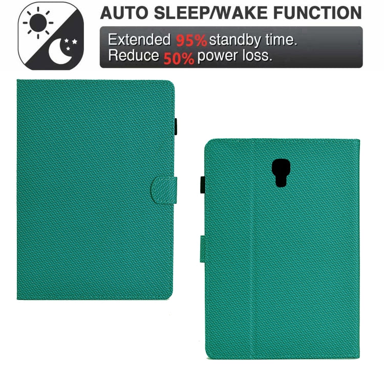 For Samsung Galaxy Tab A 10.5 Solid Color Fiber Texture Smart Tablet Leather Case