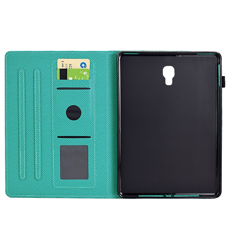 For Samsung Galaxy Tab A 10.5 Solid Color Fiber Texture Smart Tablet Leather Case