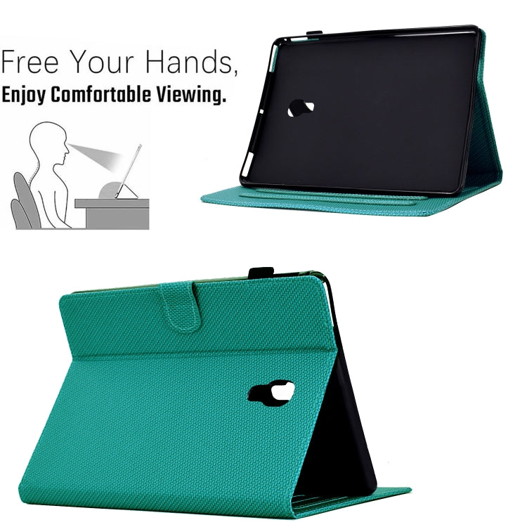 For Samsung Galaxy Tab A 10.5 Solid Color Fiber Texture Smart Tablet Leather Case