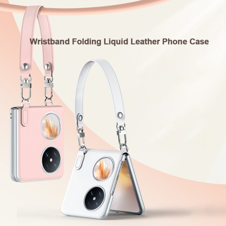 For Huawei nova Flip SULADA Skin Feel Liquid Leather Phone Case with Strap