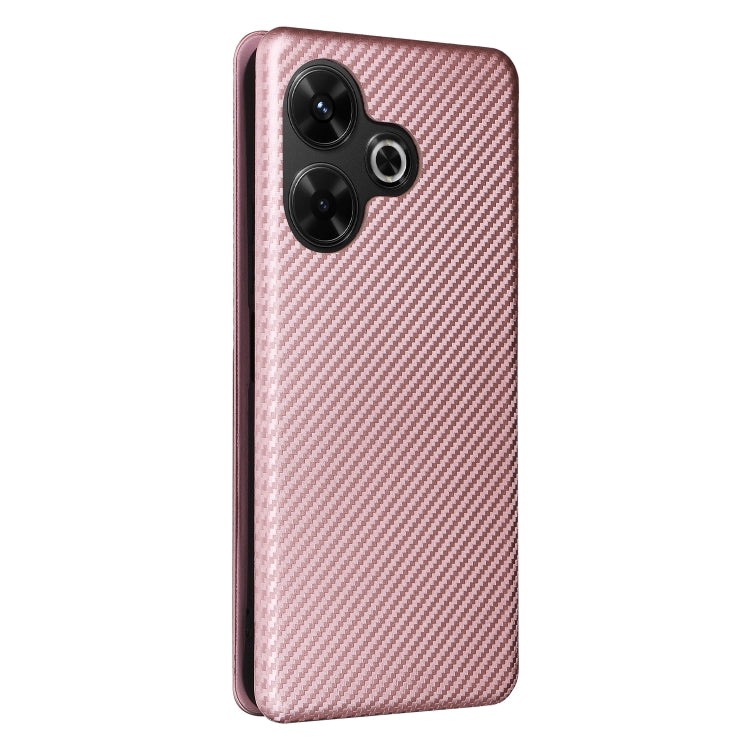 For Redmi 13 4G Carbon Fiber Texture Flip Leather Phone Case