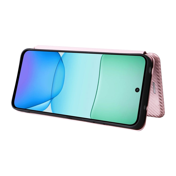 For Redmi 13 4G Carbon Fiber Texture Flip Leather Phone Case