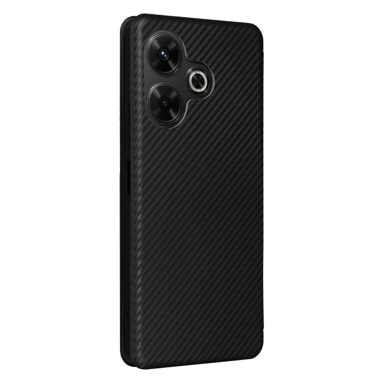 For Redmi 13 4G Carbon Fiber Texture Flip Leather Phone Case
