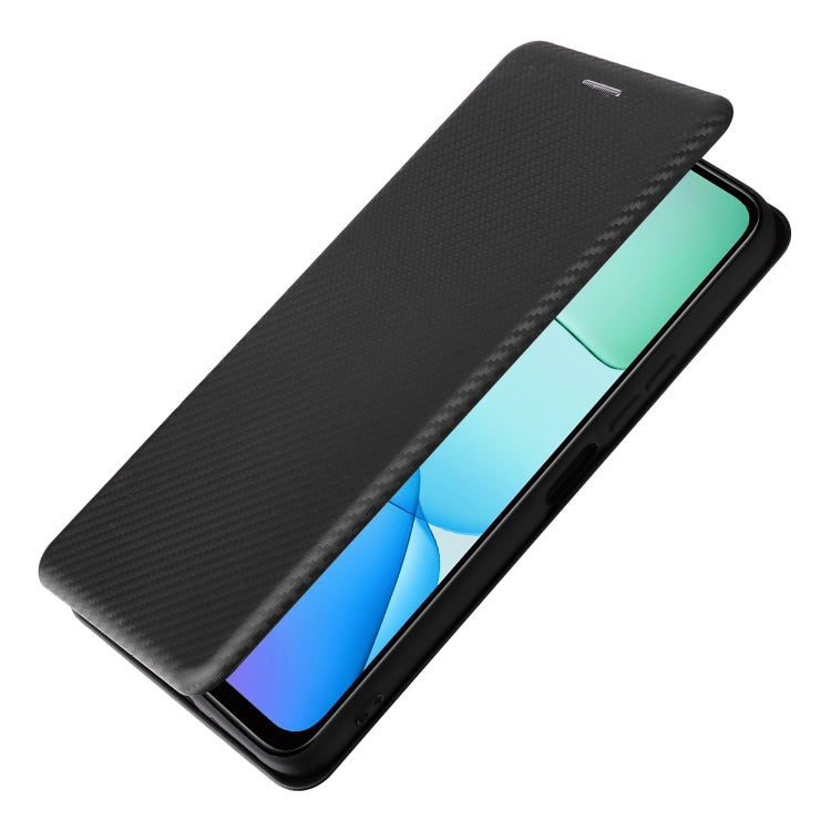 For Redmi 13 4G Carbon Fiber Texture Flip Leather Phone Case
