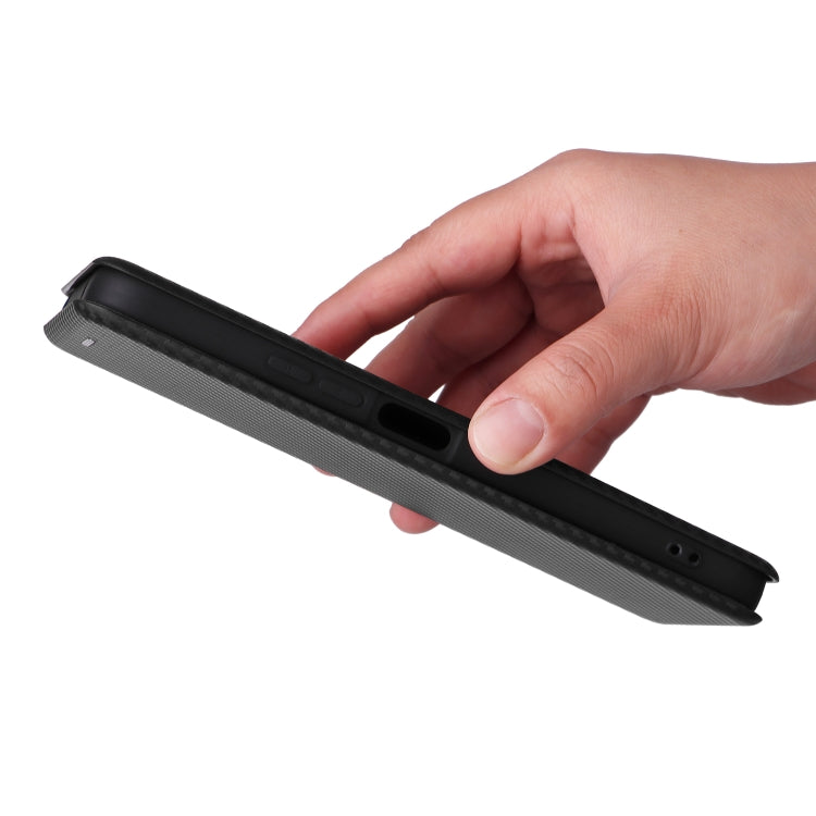 For Redmi 13 4G Carbon Fiber Texture Flip Leather Phone Case