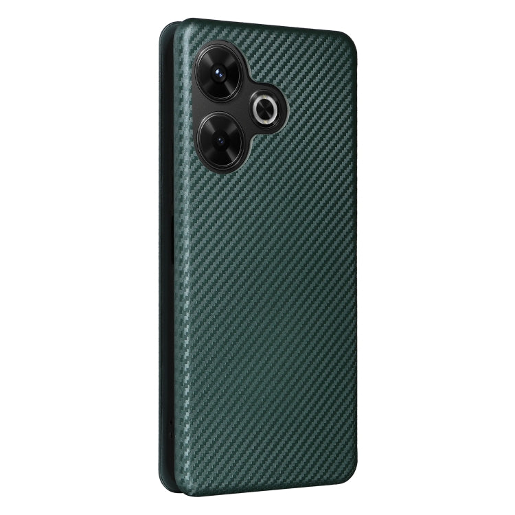 For Redmi 13 4G Carbon Fiber Texture Flip Leather Phone Case