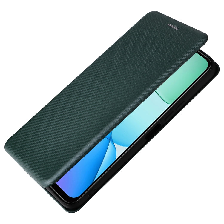 For Redmi 13 4G Carbon Fiber Texture Flip Leather Phone Case