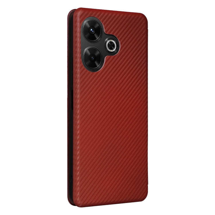 For Redmi 13 4G Carbon Fiber Texture Flip Leather Phone Case