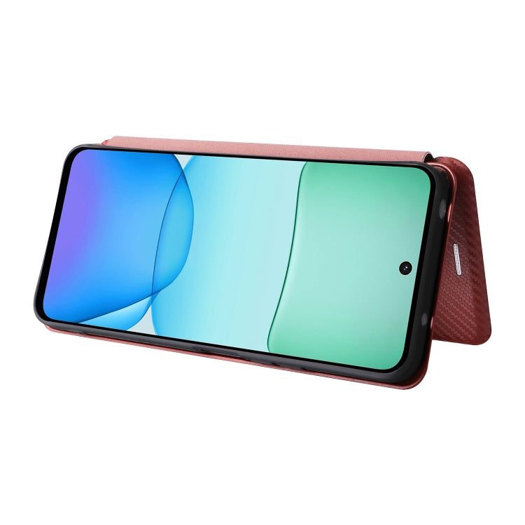 For Redmi 13 4G Carbon Fiber Texture Flip Leather Phone Case