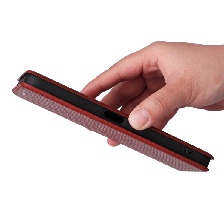 For Redmi 13 4G Carbon Fiber Texture Flip Leather Phone Case