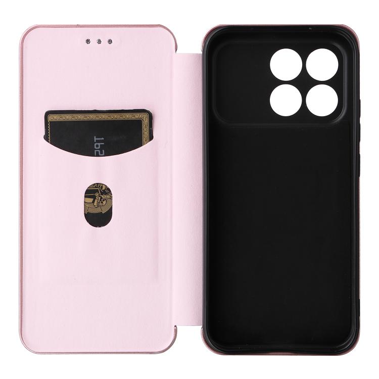 For Redmi K90 5G / Poco F8 Pro Carbon Fiber Texture Flip Leather Phone Case