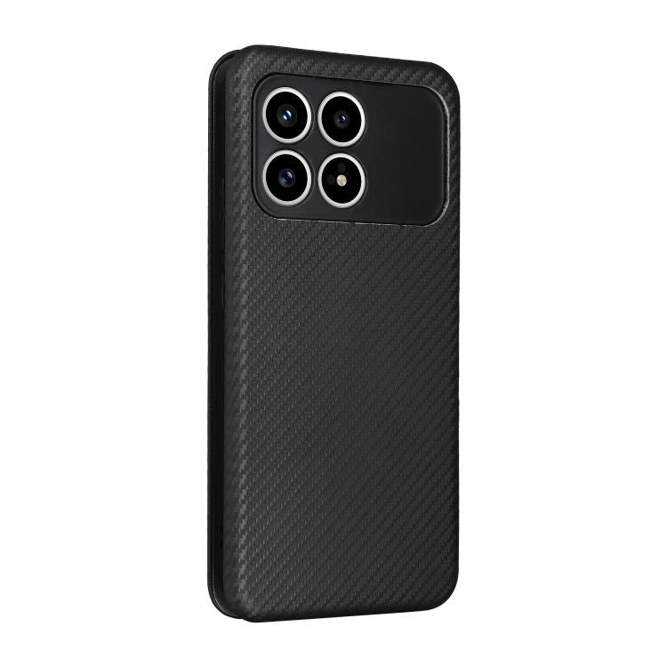 For Redmi K90 5G / Poco F8 Pro Carbon Fiber Texture Flip Leather Phone Case